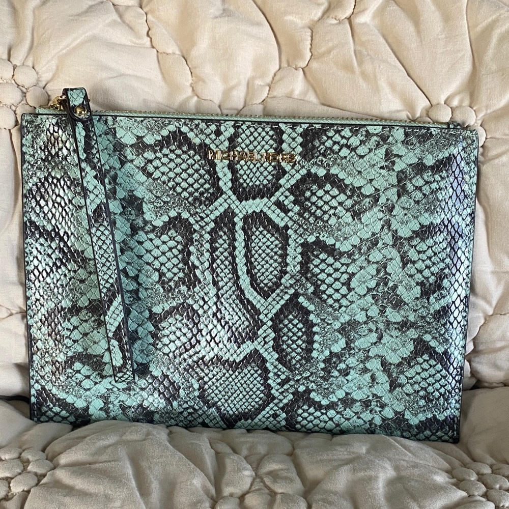 Snakeskin Patterned Clutch